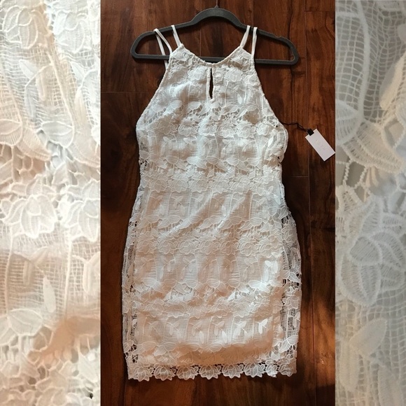Astr white lace mini halter dress - Picture 3 of 3